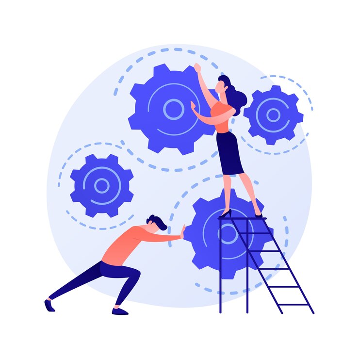 software-installation-contract-adjustment-agreement-terms-regulation-program-fix-coworkers-holding-gears-cartoon-character-application-bugs_335657-2095